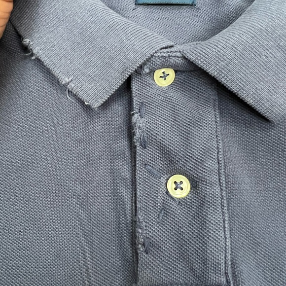 Polo Ralph Lauren NWT Navy Blue Distressed Polo Shirt L - Picture 7 of 8